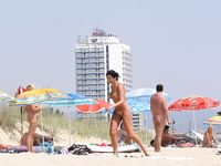 Big breasted girl girl enjoy her nudist time all that day!