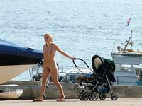 girl relaxing on nude beach