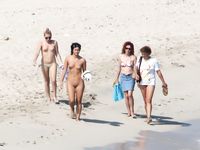 Guys can't keep their hands off of this hot nudist