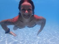 Adult naturist friends naked together at the beach
