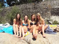 Jacqueline Lovell and girlfriend on nude beach