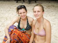 Jacqueline Lovell and girlfriend on nude beach