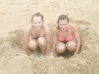 Check out this nudist showing off her shaved pussy