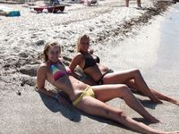 Check out this nudist showing off her shaved pussy