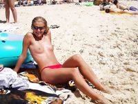 All eyes are on this adult naturist as she sunbathes