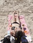 Hot naked dance gets an all over tan at the beach
