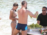 Amazing young nudists touch each other's bodies