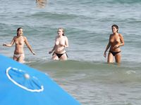 Elena Shows Off Her Pussy On NON-Nude Beach!