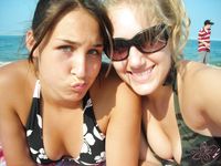 Nudist beach brings the best out of two hot girls