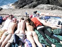 A public beach can't keep these girl nudists down