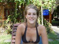 Bouncy breasted nudist teen strips and bares all