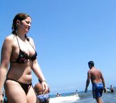 Hot teen wet plays in the wet sand naked