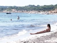 Here we are on our first trip to the nude beach