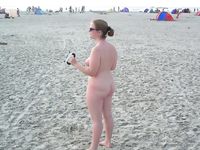 girl nudists get naked and heat up a public beach