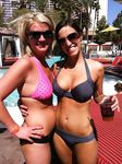 Curvaceous nude adult poses in the warm water