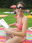 Everyone's looking at this sexy slim adult naturist