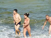 Black Sea Nude Beach - sharp boobs