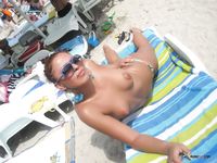 My wife walking around topless