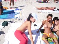 On The Beach Topless With Thong