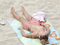 Topless Wife: Walking At The Beach