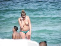 Topless Wife: Walking At The Beach