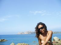 Sexy girls topless at beach - video