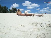 Lovely nudist teens on the plage