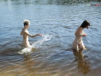 Past the Pink Frisbee on a Calm Lakeside Nude Beach Path