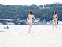 two girls at the nude beach