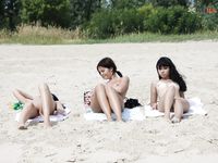 Sunbathing on the strand.