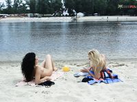 Titty naked on the strand