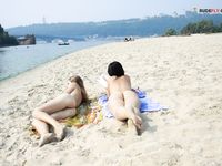 a nymph at plage sunbathing