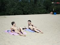 a nymph at plage sunbathing