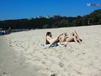 A lovely scorching day ay the strand