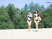 German lass at South Strand.