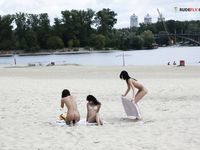 Toying on a wondrous plage.