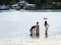 Mitchell mate Latonya, on a strand.