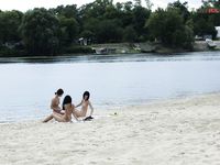 Mitchell mate Latonya, on a strand.