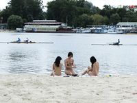 Mitchell mate Latonya, on a strand.