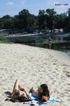 Active Volleyball on an Open Nude Beach