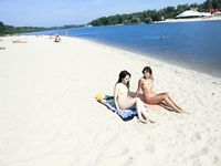 Active Volleyball on an Open Nude Beach