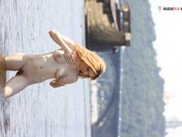 Tula first-ever time naked on the plage