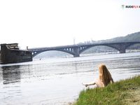 Barbara first-ever nude shoot on the strand.