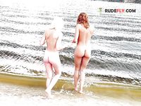 Directly behind the public plage.