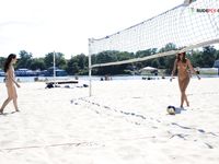 Just a crazy duo on the strand.