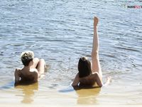 Just a crazy duo on the strand.