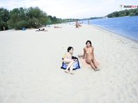 Just a crazy duo on the strand.