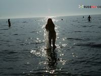 Light-Haired grasped at a spanish strand