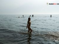 Light-Haired grasped at a spanish strand