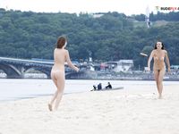 Just a mature female on a nude plage.